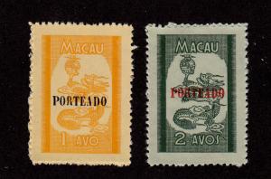 Macao - 1951 - SC J50-J51 - LH - Dragon - Postage Due - Overprint