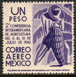 MEXICO C128, $1PESO Agricultural Conference. MINT, NEVER HINGED..