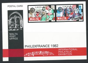 Malta #614 & 615 8c and 30c Europa Postal Card
