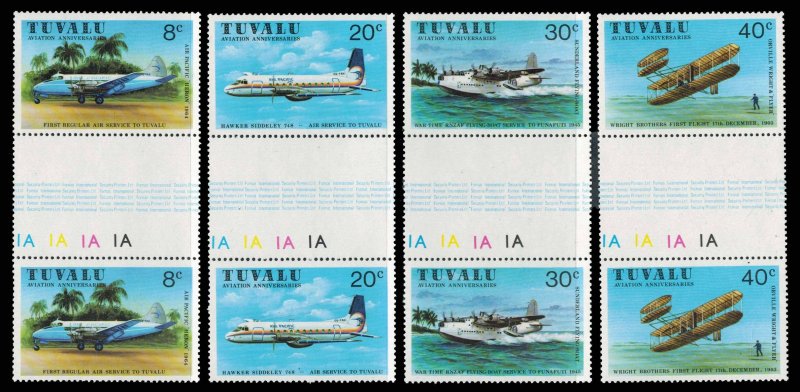 Tuvalu Scott 142-145 Mint never hinged.