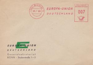 Germany 1960 Slogan Meter with Matching Cachet. Europa-Union  VF Unaddressed
