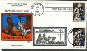 US Collins FDC SC#1842 Christmas USA