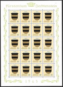 LIECHTENSTEIN (80) All different Sheets of stamps ALL Mint Never Hinged