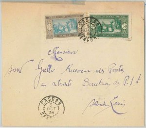 45234 - SENEGAL - POSTAL HISTORY: COVER with nice postmark: 1934 helmets-