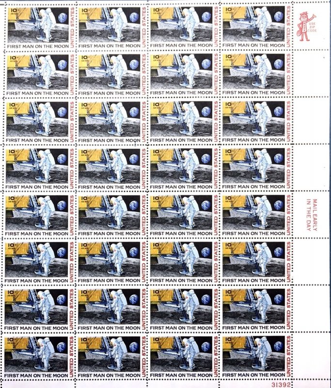 PCBstamps   US C76 Sheet $4.00(40x10c)Man on the Moon, MNH, (2)