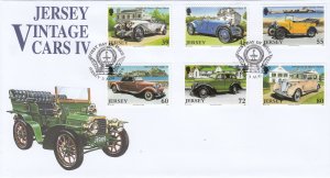 Jersey 2010 Vintage Cars Set of 6, on official FDC