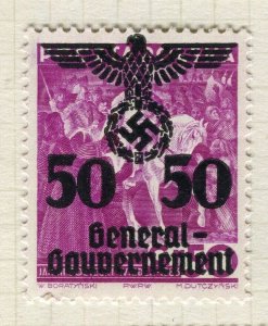 GERMANY; POLISH OCCUPATION 1940 early surcharged issue Mint hinged 50g. value