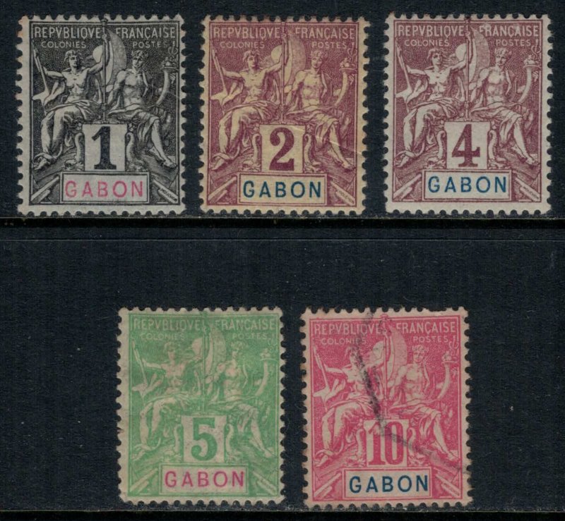 Gabon #16-20*/u  CV $17.00