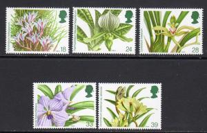 Great Britain #1493-7 Orchids Flowers 1993 Never Hinged F111