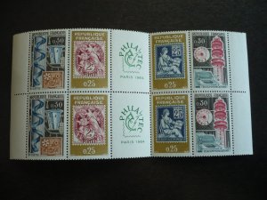 Stamps - France - Scott# 1088a-Mint Never Hinged Strips of 8 Stamps with Labels
