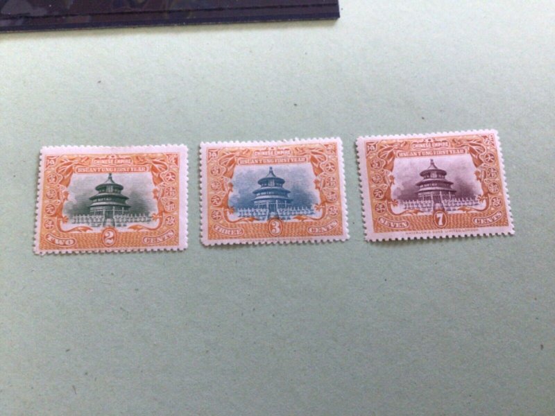 China Empire 1909 1st Anniversary Hsan T’ung mounted mint stamps Ref A4822