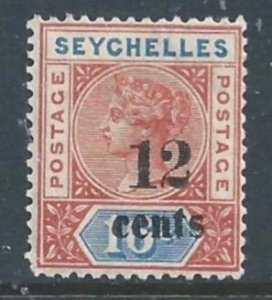 Seychelles #23a MH 16c Queen Victoria Surcharged - Die I