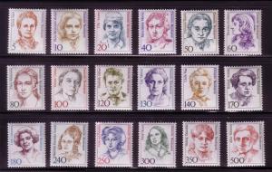 * Germany Famous Women Issue Sc. #'s 1475 / 1494a F/VF MNH