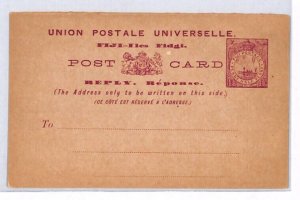 FIJI Postal Stationery REPLY HALF Card 1895 Australia Sydney {samwells}PJ18