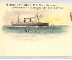 USA MARITIME Postcard AMERICAN LINE SS *ST PAUL* Unused {samwells-covers}PF78