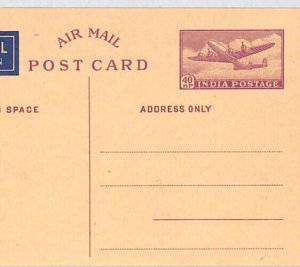 INDIA Postal Stationery Card Air Mail 40nP Unused {samwells-covers}PJ341
