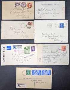 25 Great Britain covers 1850s-1950s inc registered, military, 1/d bantam [Y.52]