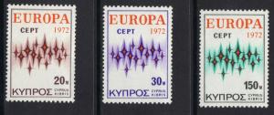 Cyprus   #380-382   MNH   1972    Europa    sparkles