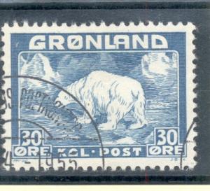 Greenland Sc 7 1938 30 ore Polar Bear stamp used