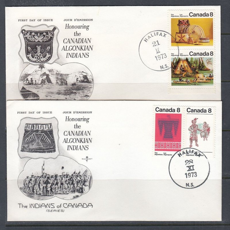 Canada Scott 567a-9a FDC - Algonkian Indians