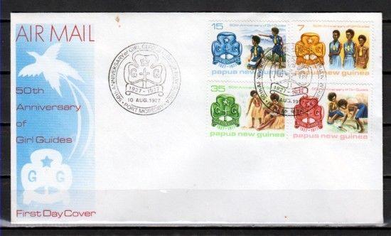 Papua New Guinea, Scott cat. 470-473. Girl Scouts Anniv. First day cover. ^