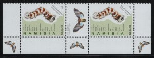 Namibia 2010 MNH Sc 1196 $6.40 Wild silk caterpillar Gutter pair