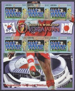 Liberia, 2002 issue. Italy`s Soccer team sheet of 6. ^