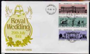 Barbuda 1981 Royal Wedding (Royal Buildings) set of 6 (3 ...