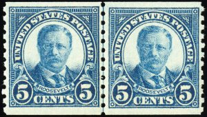 US Stamps # 602 MNH XF Line Pair