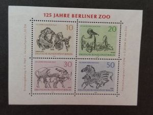 GERMANY 1969 Berlin Zoo 125th S/S Souvenir Sheet MINT MNH OG Unused Stamps T3404