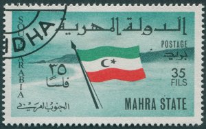 Mahra Sultanate 1967 35f turquoise-green SG6 used