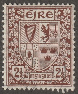 Ireland, stamp, Scott#110,  used, hinged,  2 1/2, brown