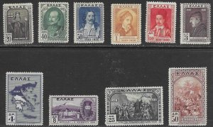 Greece #353-362 MH Very Nice.  1930.