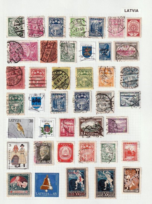 Latvia Lithuania OLD/Modern M&U Collection on Pages(Aprx 120 Items)Goy2988