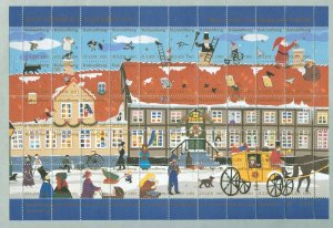 Denmark.10 Christmas Sheet 1991  Kalundborg.Ole Lund's Estate.Mail Coach.People.