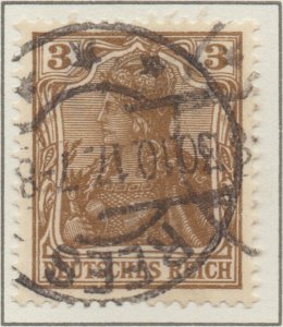 Germany Germania 3pf Brown Lozenges watermark Deutsches Reich stamps 1905 SG83
