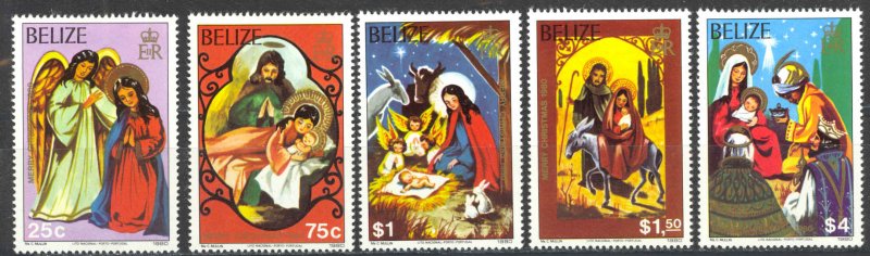 Belize Sc# 525, 527-529, 532 MNH 1980 Christmas