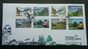 Singapore Indonesia Joint Issue Tourist Attractions 2009 (joint FDC) *dual PMK