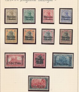 1905-11 Morocco - German Colonies - Yvert n. 33/44 - Losanghe Watermark - MH* -