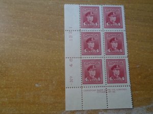 Canada  #   254  LL  #  48  Plate  Block  of 6