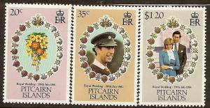 Pitcairn Isl. 206-8 MNH Royal Wedding