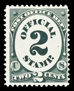 Scott O48 1873 2c Post Office Dept Official Mint Fine+ OG HR Cat $30