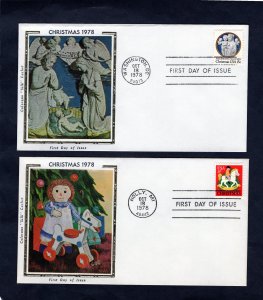 1768-1769 Christmas, FDC set/2 Colorano Silk