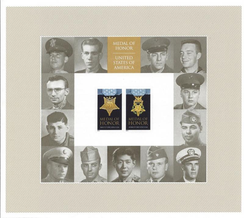 United States, 4822-23 (4823a), Medals of Honor Pane of 20, MNH