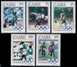 1984 Zaire 861-865 1984 Olympic Games in Los Angeles 6,00 €