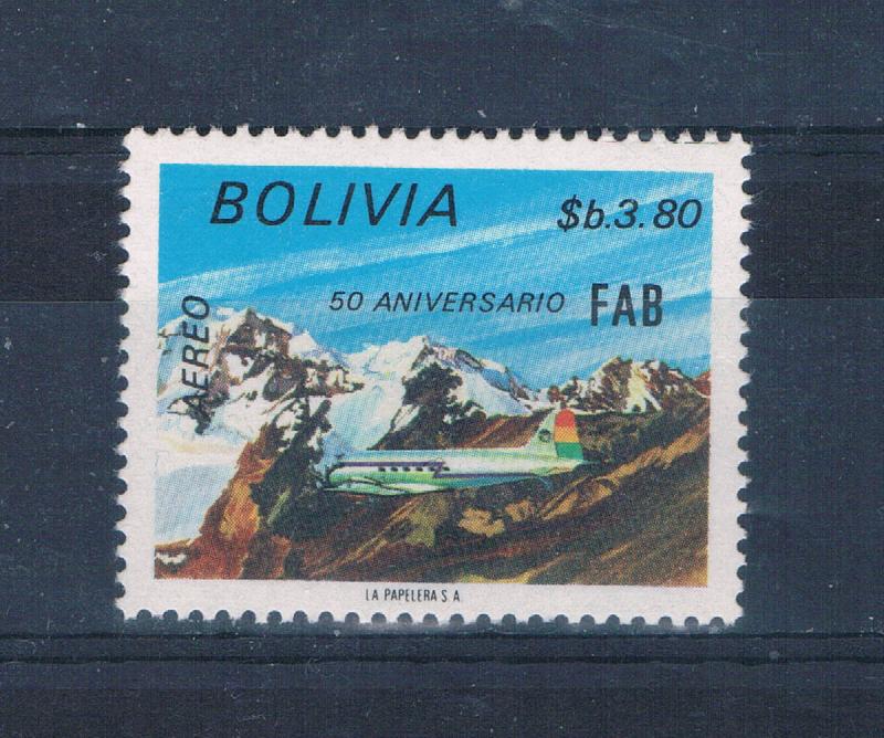 Bolivia C332 MNH Plane over Andes (B0337)