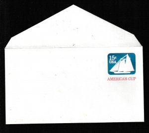 US SCOTT#U598 1980 15c AMERICA'S CUP RACING - UNUSED STAMPED ENVELOPE