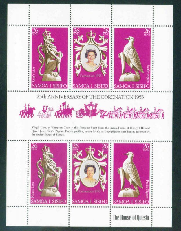 Samoa Scott 472 QE2 Coronation Souvenir sheet MNH**