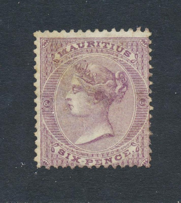 MAURITIUS 1863, 6d WMK CC PERF 14, VF MINT  SG#63 CAT$550+/- (SEE BELOW)