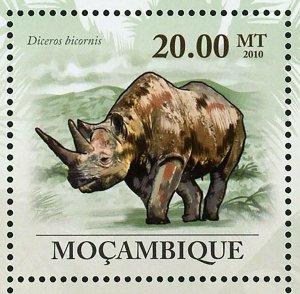 Rhinos Stamp Ceratotherium Simum & Diceros Bicornis S/S MNH #3584-3589